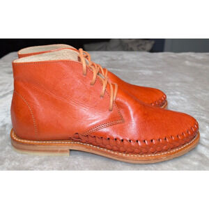 Sols Handmade Brown Leather Huarache Desert Boots Womens Size 10 MX 27 NEW